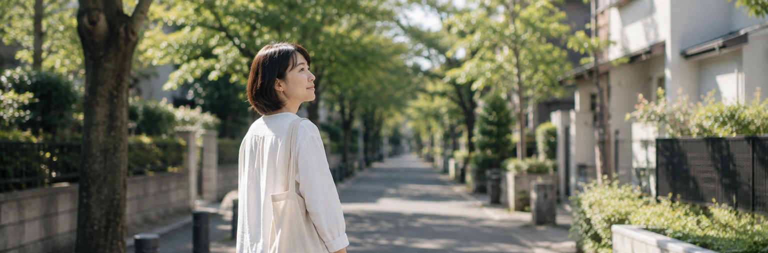 自分にとってのよい暮らしを考える場面を表す写真